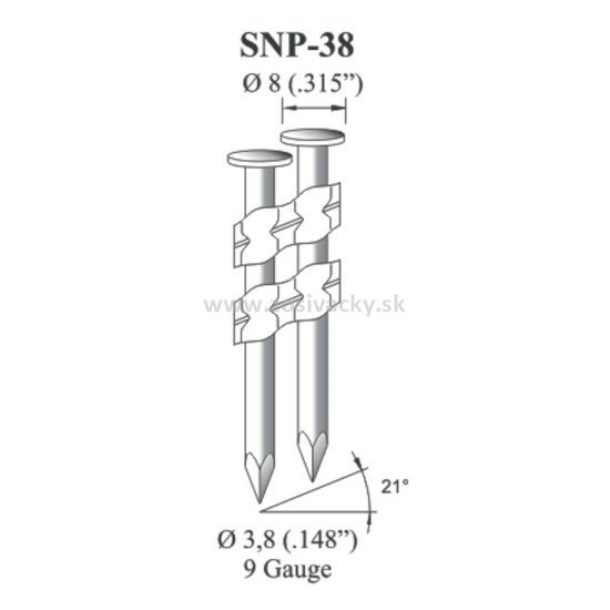 Hladké hřebíky OMER SNP 38 /130