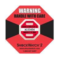 Indikátor nárazu Shockwatch2 - 50 g, červený malá podkladová nálepka