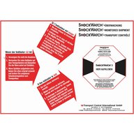 Indikátor nárazu Shockwatch2 - 50 g, červený
 velká podkladová nálepka