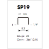 9,30mm / D=0,50mm - Spony SP19 ( BOSTITCH SP19, BOSTITCH SP 19)